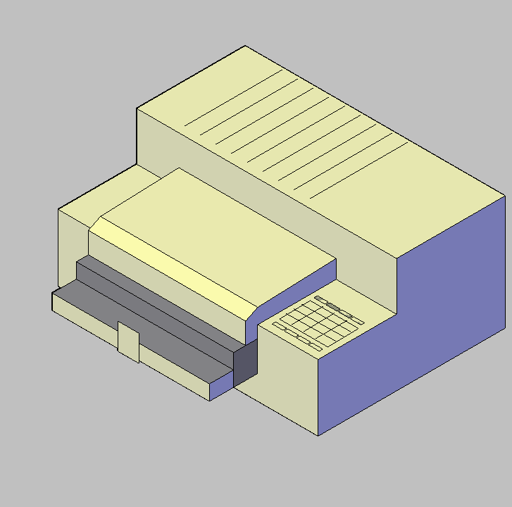 Bloque Autocad Vista de Impresora en 3D
